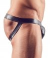Błyszczące seksowne jockstrapy męskie wetlook czarne Men´s Jock 2XL