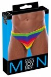 Męskie stringi kolorowe tęczowe Men Thong Rainbow S