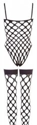 Seksowne siateczkowe body + pończochy bodystocking S-L