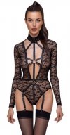 Kuszące sex body z uprzężą i obrożą Cottelli S