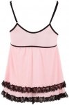 Różowa seksowna koszulka babydoll Cottelli L