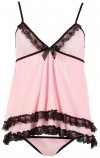 Różowa seksowna koszulka babydoll Cottelli XL