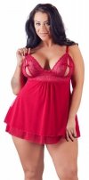 Czerwona sexy koszulka babydoll plus size Cottelli 4XL