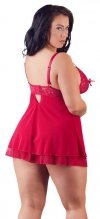 Czerwona sexy koszulka babydoll plus size Cottelli 4XL