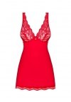 Obsessive koszulka nocna Luvae babydoll i stringi czerwona L/XL