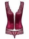 Obsessive  Miamor gorset i stringi bordowy  S/M