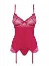 Obsessive Rosalyne gorset i stringi czerwony  S/M