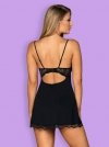 Obsessive koszulka nocna Luvae babydoll i stringi czarny S/M