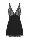 Obsessive koszulka nocna Luvae babydoll i stringi czarny L/XL