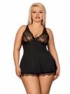 Obsessive koszulka nocna Luvae babydoll i stringi czarne XXL