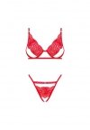 Obsessive Mellania komplet czerwony  S/M