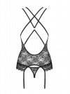 Obsessive 860-COR-1 gorset i stringi czarny L/XL