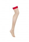 Obsessive S814 pończochy czerwone  S/M