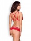 Obsessive 860-SET-3 komplet 2-częściowy czerwony  S/M