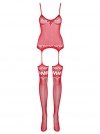 Obsessive Bodystocking F214 czerwony  S/M/L