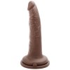 Karmelowy penis dildo na przyssawce bez jąder  17,8 cm