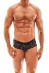 Męskie seksowne jockstrapy bokserki khaki ciemne Electro jock bikini S