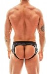 Męskie seksowne jockstrapy bokserki khaki ciemne Electro jock bikini XL