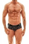 Męskie seksowne jockstrapy bokserki khaki ciemne Electro jock bikini XXXL