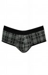 Męskie jockstrapy odkryte pośladki bokserki szara krata Balance jock strap L
