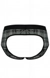 Męskie jockstrapy odkryte pośladki bokserki szara krata Balance jock strap XL