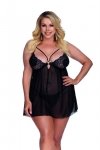 Skylee black chemise XL+ (XXL/XXXL) czarna halka