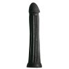 Ogromne czarne dildo sztuczny penis z rowkami 31.5 cm