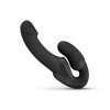 Dopochwowy Strapon podwójne dildo dla lesbijek czarny penis 22 cm