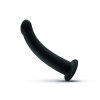 Czarne dildo do Strapon gładki penis na przyssawce 19,5 cm