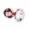 Korek analny plug do pupy z kryształem rose gold L 