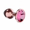 Korek analny plug do pupy z kryształem rose gold L 