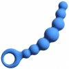 Zakrzywiona sonda analna łańcuszek kulki niebieska 18 cm