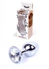 Korek analny z diamentem Jewellery Silver PLUG- Clear