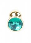 Złoty korek analny z diamentem Jewellery Gold PLUG- Green