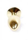 Złoty korek analny z diamentem Jewellery Gold PLUG- Green