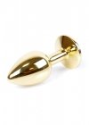 Złoty korek analny z diamentem Jewellery Gold PLUG- Purple