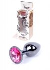 Korek analny z kryształem Jewellery Dark Silver PLUG- Pink