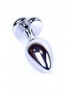 Korek analny z diamentem serce Jewellery Silver  Heart PLUG- Black