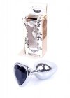 Korek analny z diamentem serce Jewellery Silver  Heart PLUG- Black