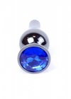 Korek analny z diamentem Jewellery Dark Silver BUTT PLUG- Dark Blue