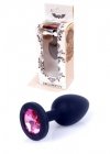 Silikonowy korek analny diament Jewellery Black Small- Pink Diamond
