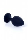 Korek analny z diamentem silikon Jewellery Black Medium- Pink Diamond