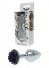 Plug jewellery silver plug rose- black