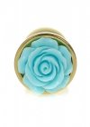 Korek analny z różą Jewellery Gold PLUG ROSE- Light Blue
