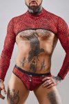 Męski krótki top chippendales z długimi rękawami - XL
