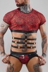 Męski krótki top chippendales z krótkimi rękawami - XL