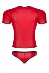 Męski komplet z wetlooka: t-shirt w serek, figi typu brazyliany M