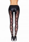 Sexy legginsy z wetlooku czarne z iksami XL