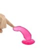 Dildo analne na przyssawce elastyczne różowe krzywe