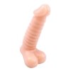 Realistyczne prążkowane dildo analne z jądrami 16,5 cm